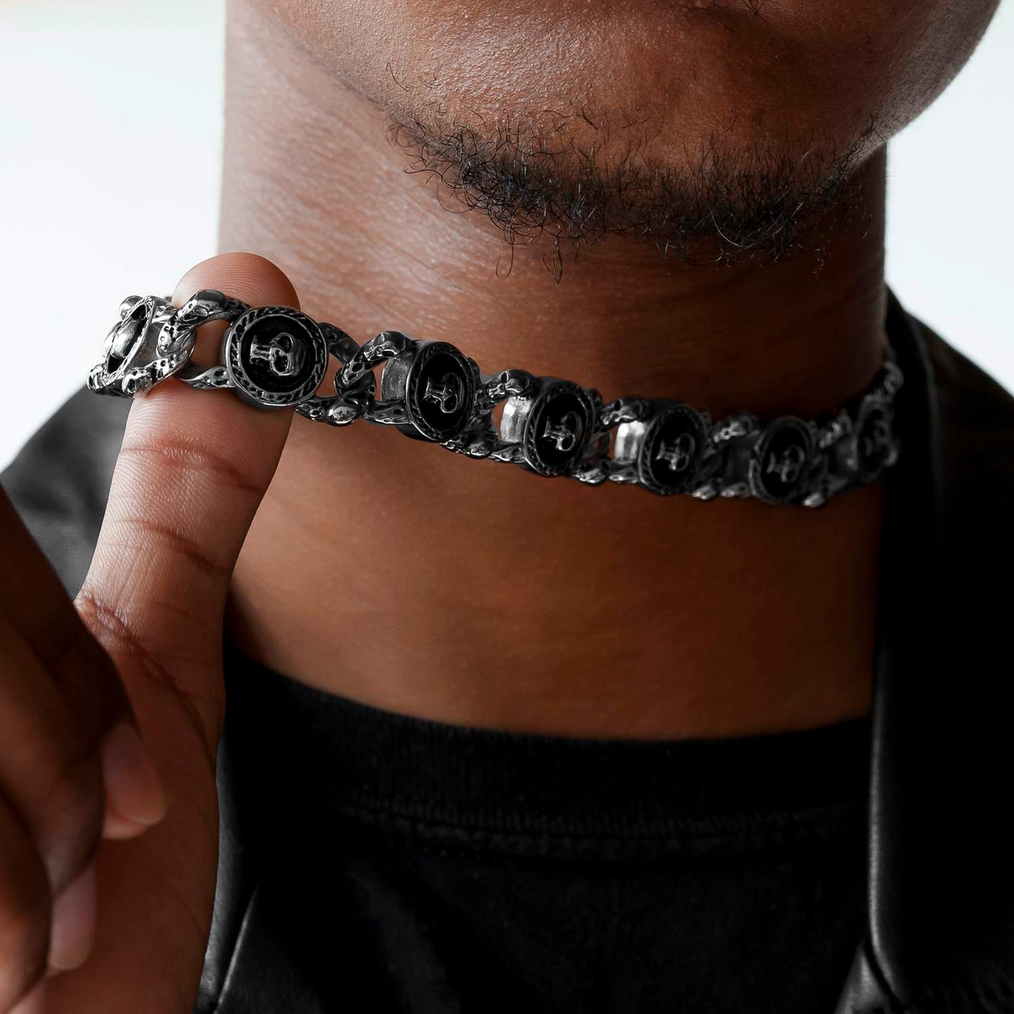 Stainless Steel Skull Biker Link Chain