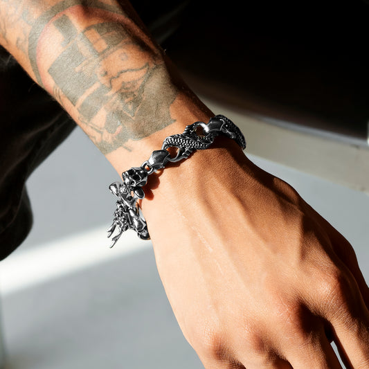 Half Hearted Dragon Skeleton Bracelet