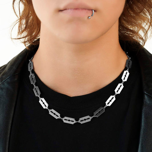 Men's Razor Blade Chain 8mm 20inch