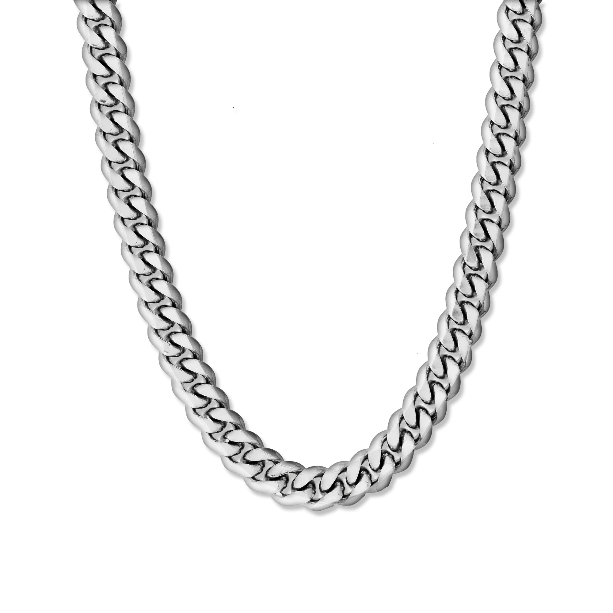 Flat Edge Cuban Chain 14MM 20inch Half-Hearted-Jewelry-Stainless-Steel