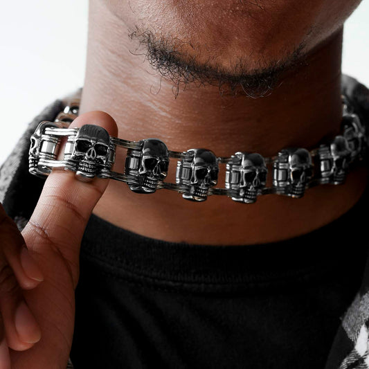 Stainless Steel Skull Biker Link Chain