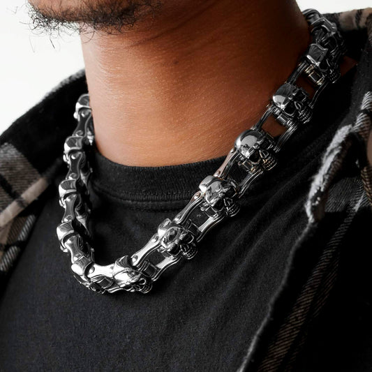 Stainless Steel Skull Biker Link Chain