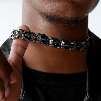 Stainless Steel Skull Biker Link Chain