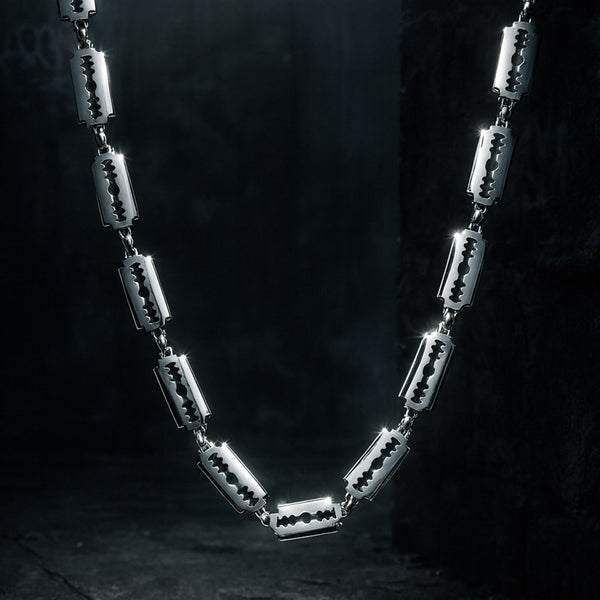 8MM Stainless Steel Razor Blade Chain | Half Hearted Jewelry
