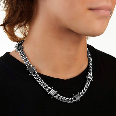 Men's Barbwire-chain-10mm-20inch