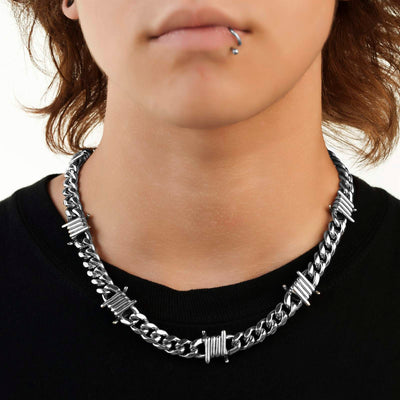 Men's Barbwire-chain-10mm-20inch