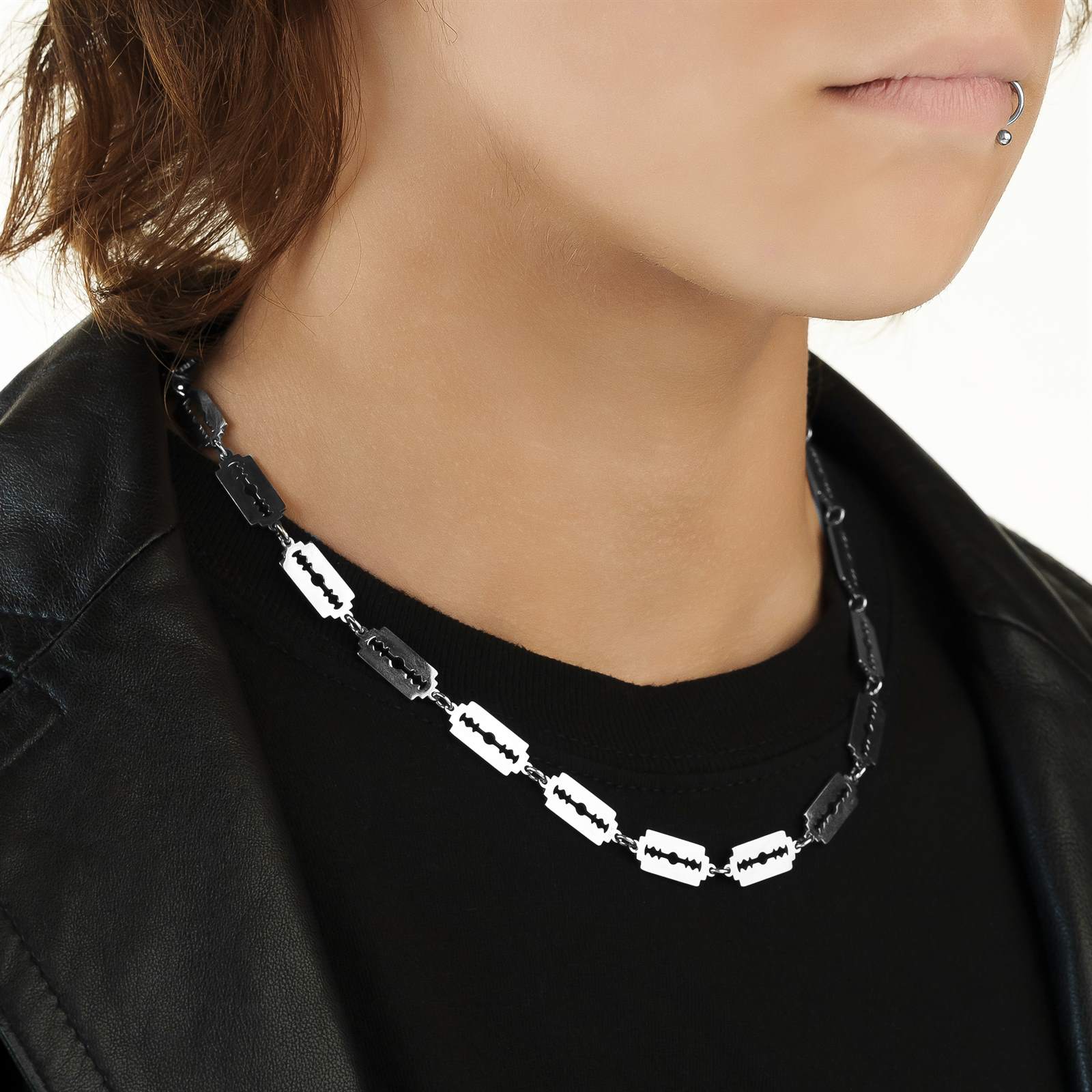 Men's Razor Blade Chain 8mm 20inch