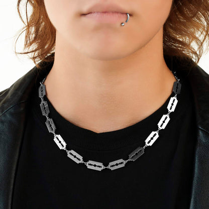 Men's Razor Blade Chain 8mm 20inch