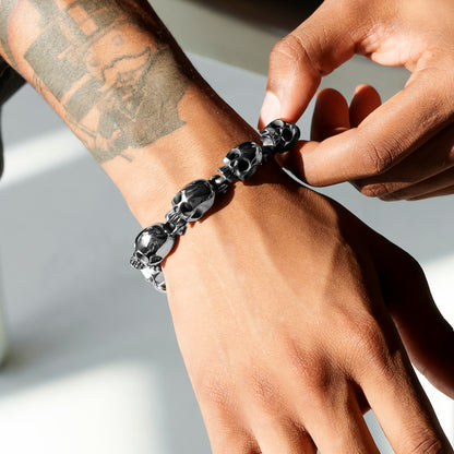 Half Hearted Skull Head Bracelet Stainless Steel