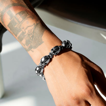 Half Hearted Skull Head Bracelet Stainless Steel