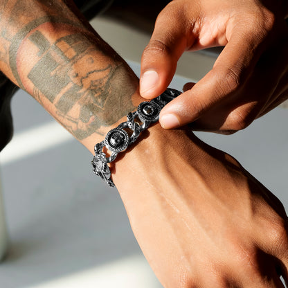 Half Hearted Skull Link Bracelet 