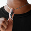 Half Hearted Wolf Fang Necklace Pendant Rope chain