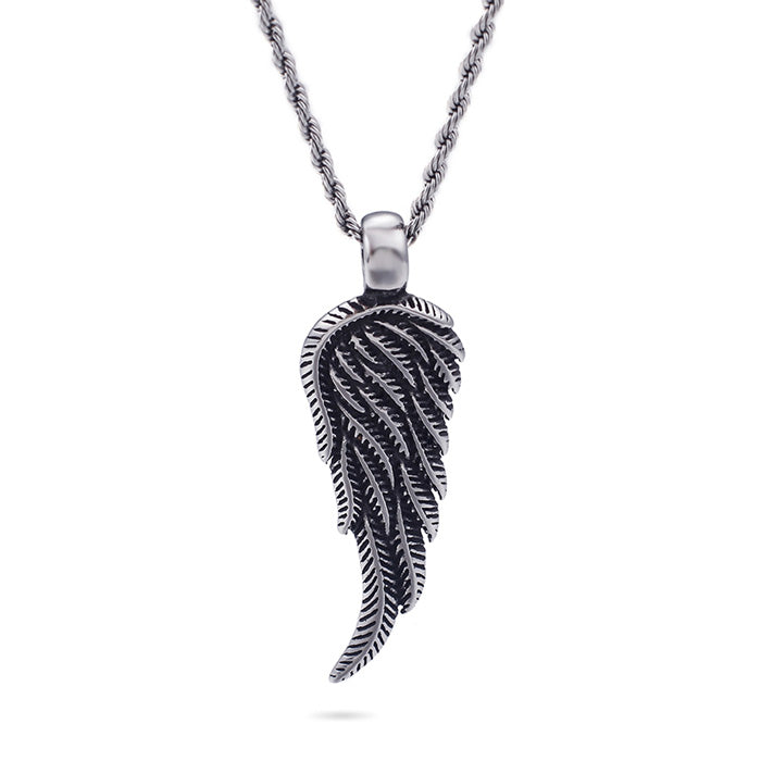 Half Hearted Angel Wing Necklace Pendant