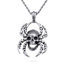 Stainless Steel Spider Skull Necklace