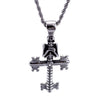 Stainless Steel Skeleton Key Cross Necklace