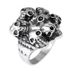 Stainless Steel Skull Pile Ring