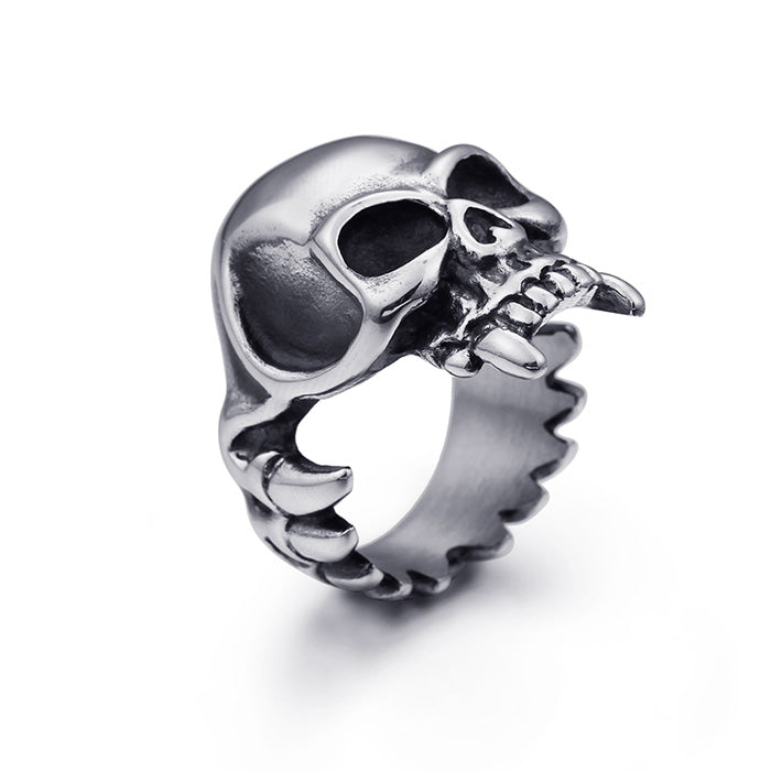 Stainless Steel Skull Fang Ring