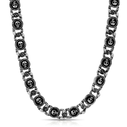 Half Hearted Skull Link Choker Chain