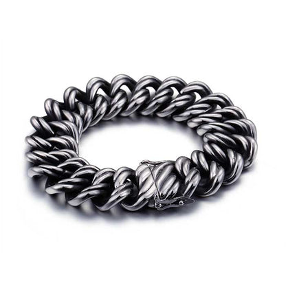 Half Hearted Ridged Cuban Bracelet