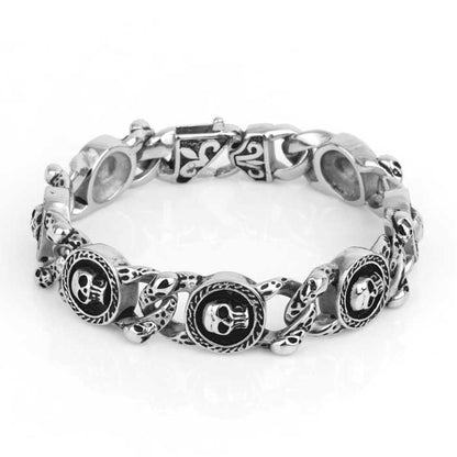 Half Hearted Skull Link Bracelet 