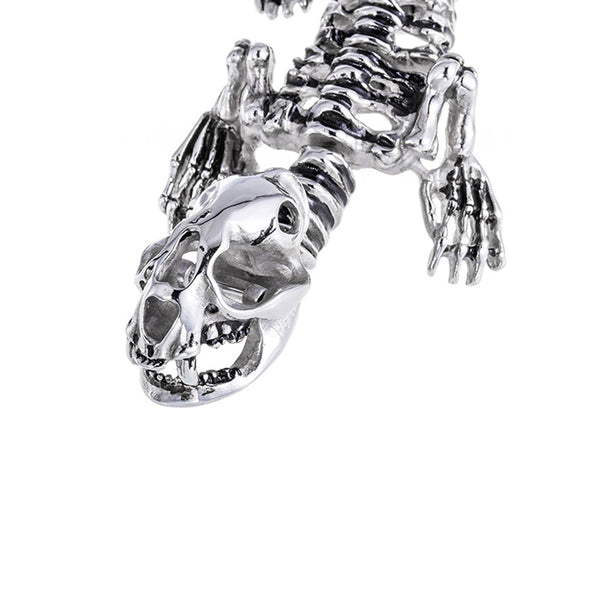 Stainless Steel Dinosaur Skeleton Bracelet - Half Hearted Jewelry